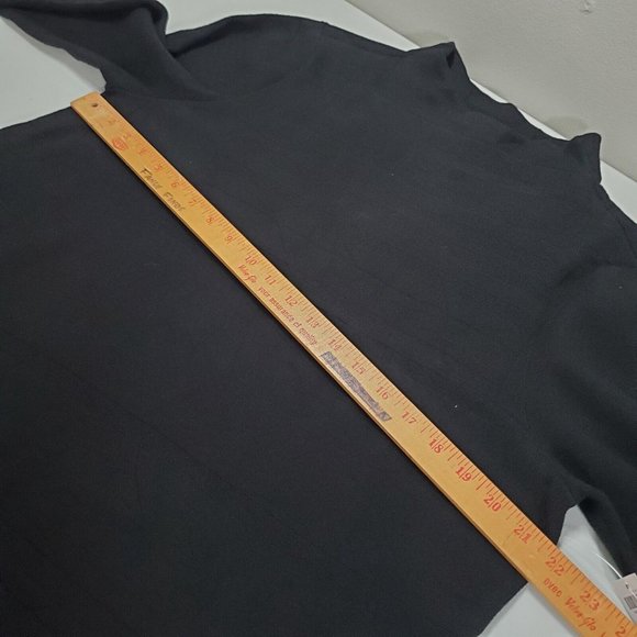 Chicos Sweater Womens 3 US XL Black Asymmetrical Stretch Minimalist Capsule - Picture 9 of 12